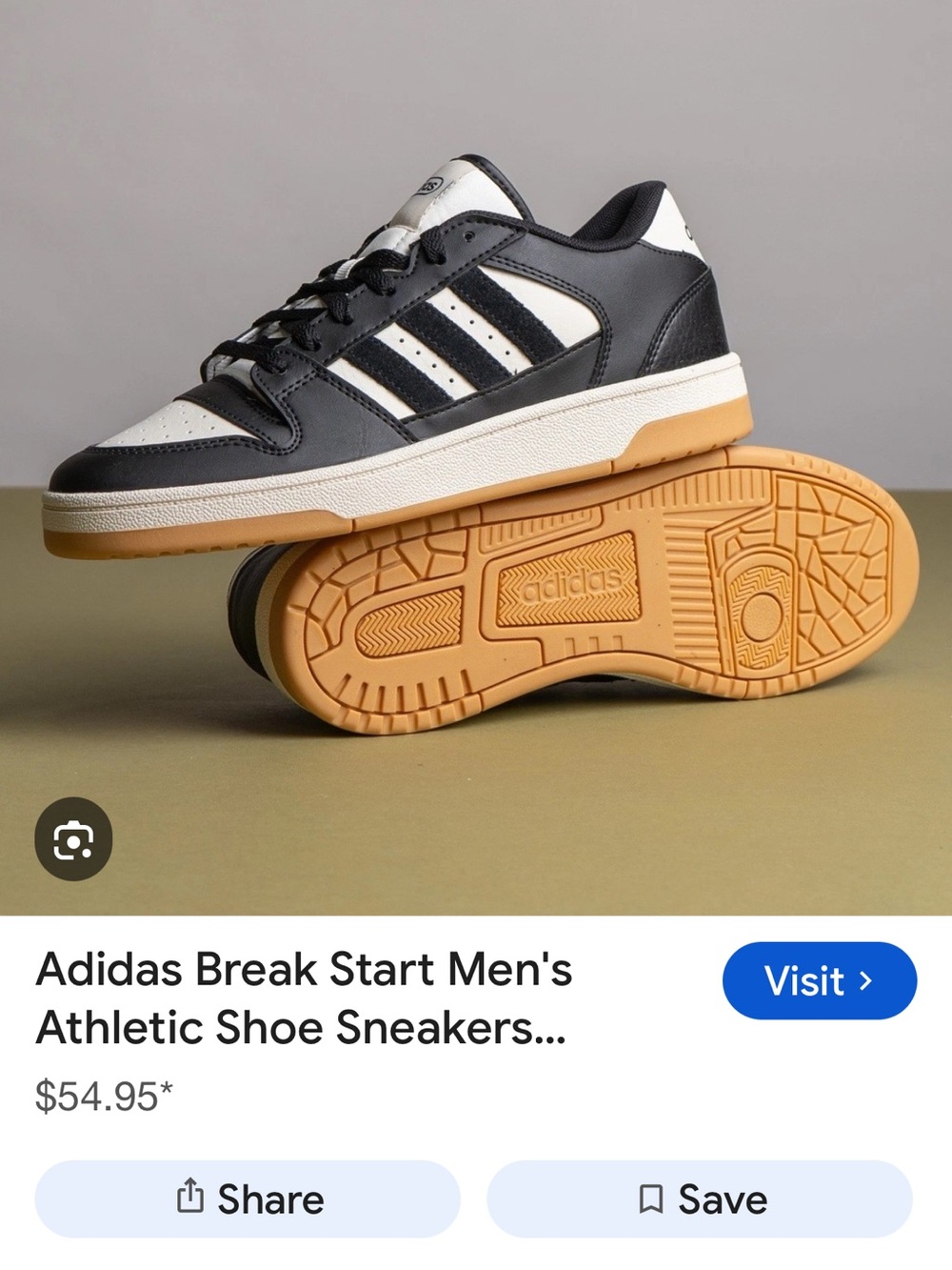 adidas Men's Black, White & Gum Low-Top Sneakers